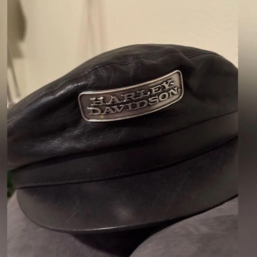 🔥 Vintage Harley-Davidson Leather Cap - XL